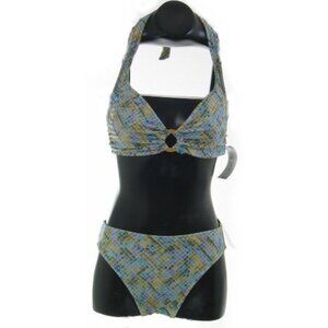 INC Tiled Look Halter Bikini - Sz XS - NEW